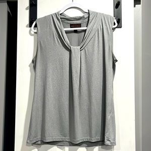 Silver short sleeve blouse!